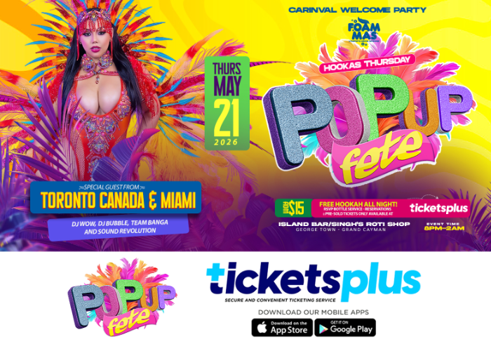PopUp Fete with Hookah Thursday!!  Carnival Welcome Party