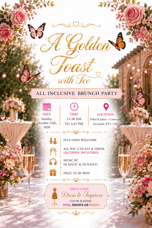 A Golden Toast with Tee - All Inclusive Brunch Party